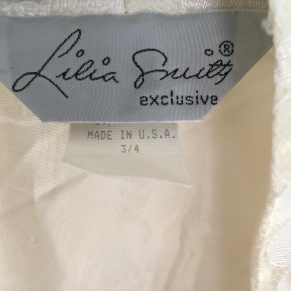 Lilia Smitty Vintage White Lace Beaded Sequin Top Size 3/4 - Picture 4 of 9